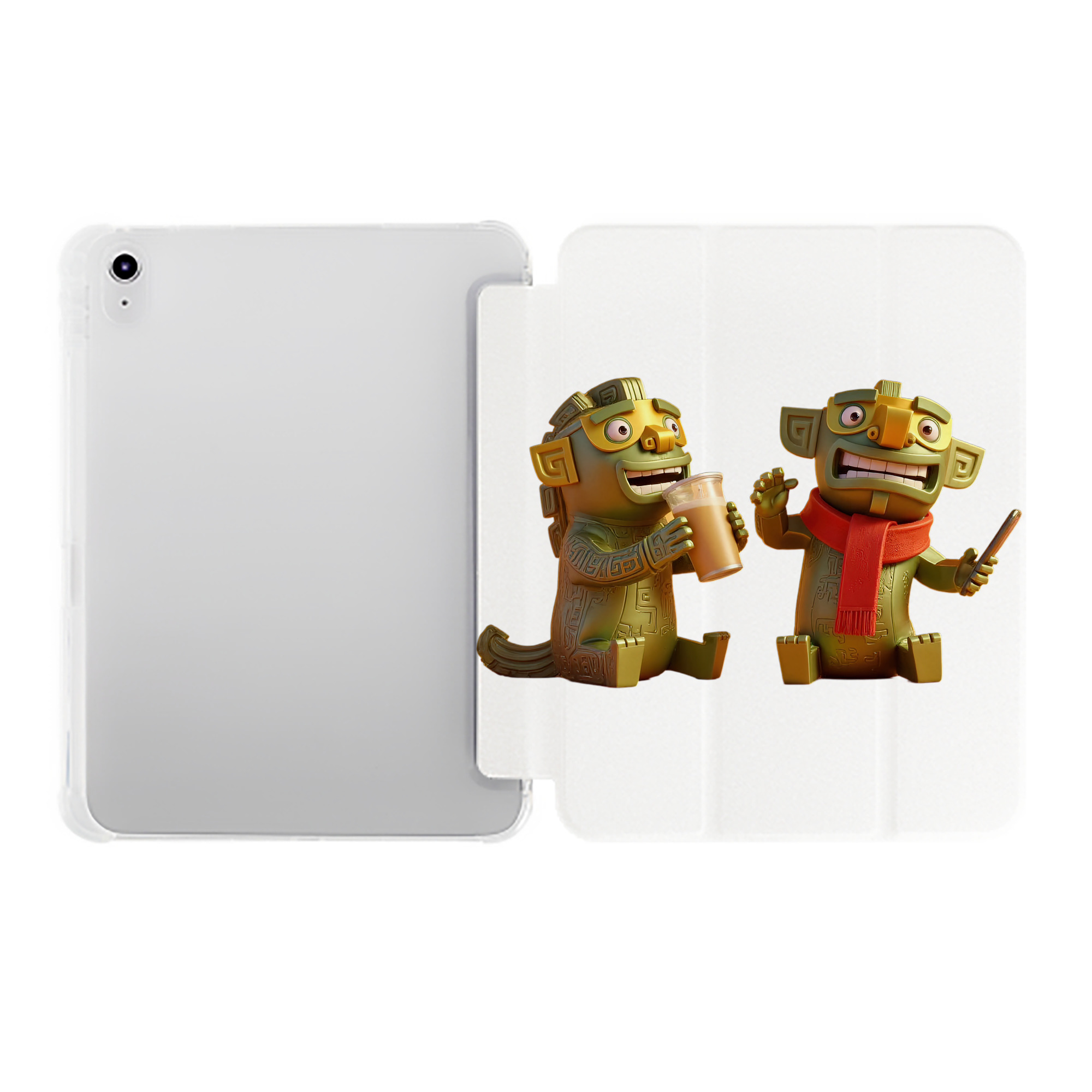 （画像用） Ne Zha 2 ナタ 魔童の大暴れ IPad ケース ペン収納付き 三つ折りスタンド PUレザー×シリコン 対応機種9.5/10.5/10.9インチ